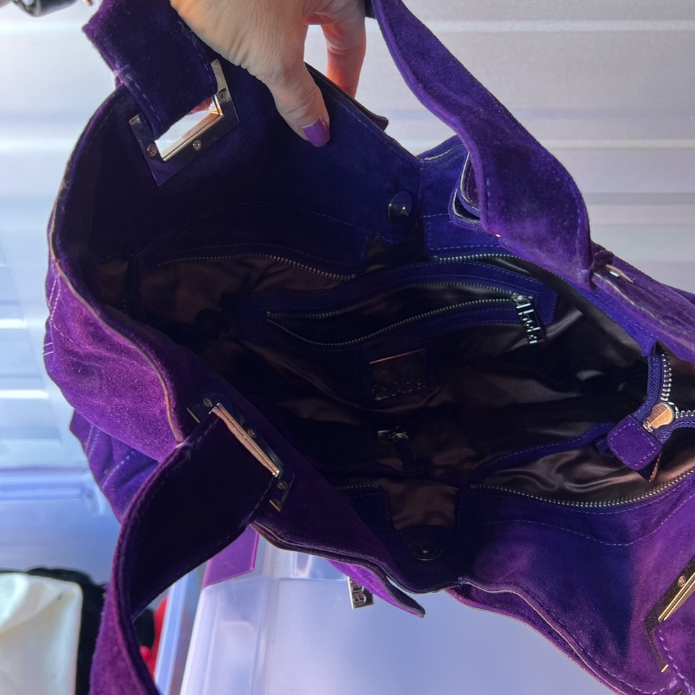 Kooba Vibrant Purple Suede Handbag - Picture 3 of 8